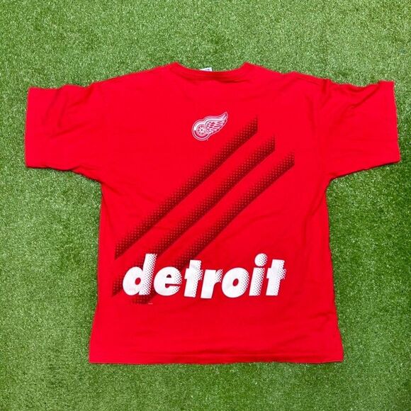 Vintage 90s Detroit Red Wings T-Shirt Salem Sportswear Double Sided NHL Size XXL - Picture 3 of 6